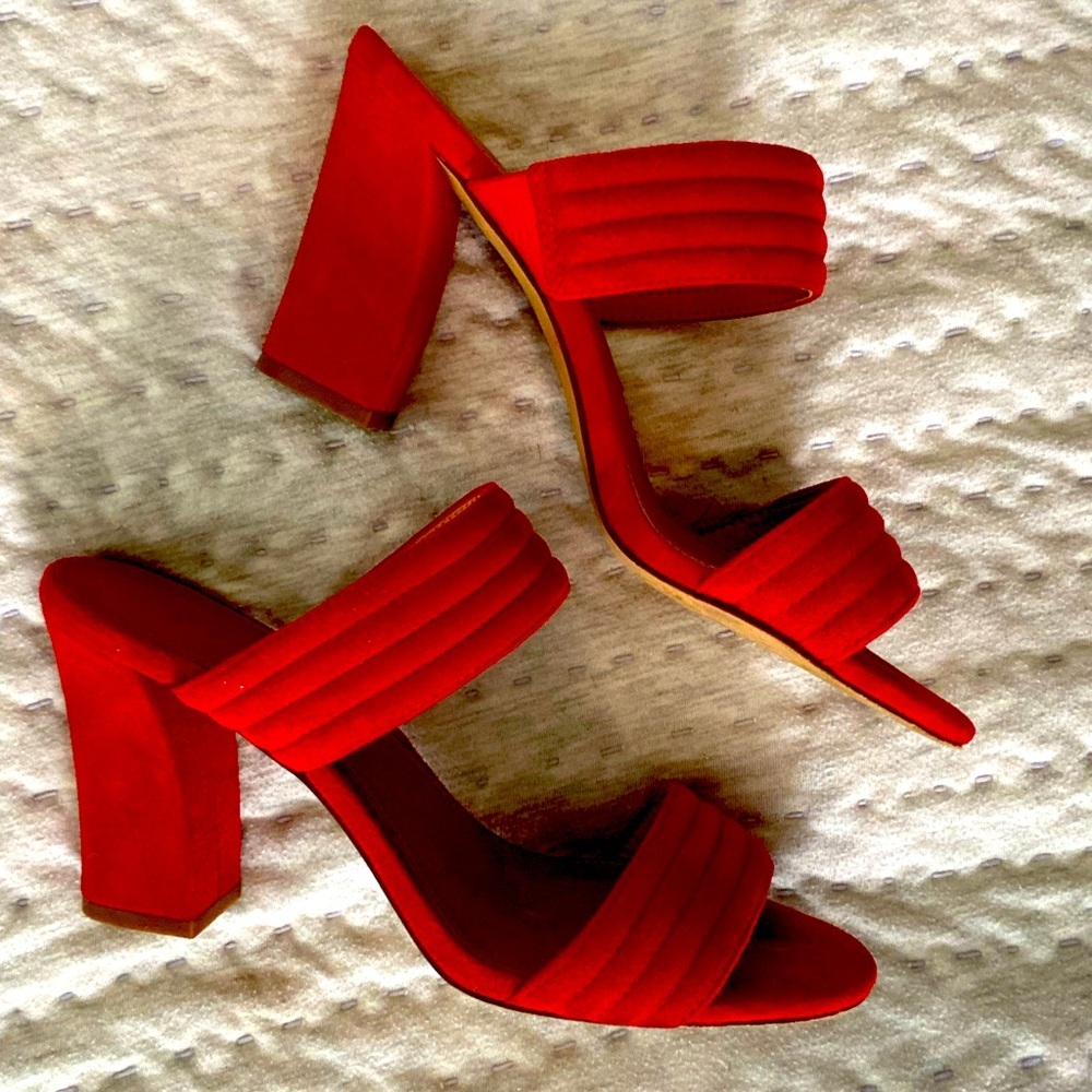 Red Nordstrom Suede Halogen Sandals